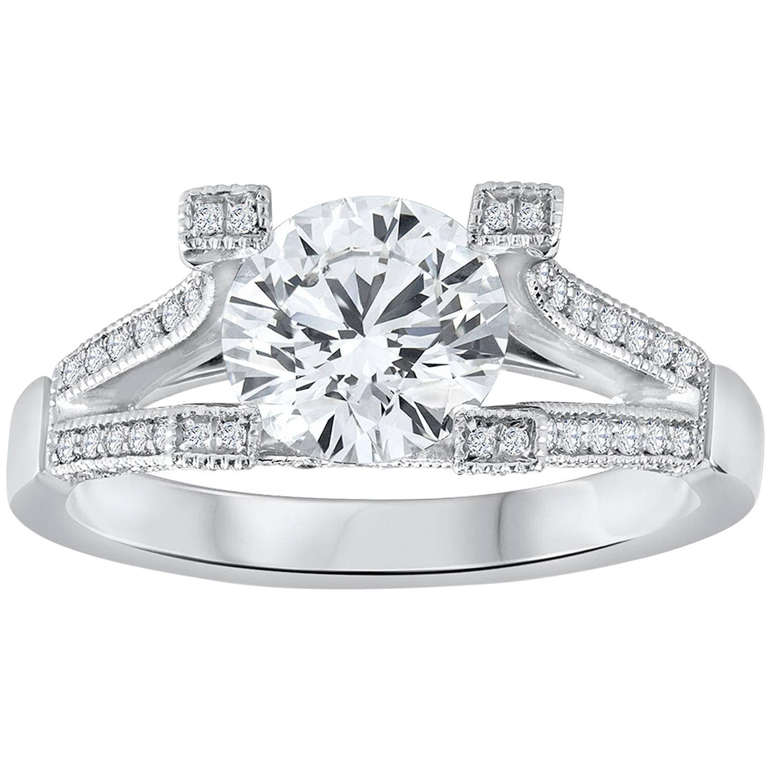 Roman Malakov, GIA Certified Floating Round Diamond Engagement Ring