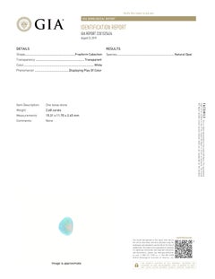 GIA Certified Freeform 2.68 Carat Australian Black Fire Opal