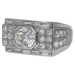 Antique On Hold - French Art Deco GIA Old Mine Cut Diamond Engagement Ring