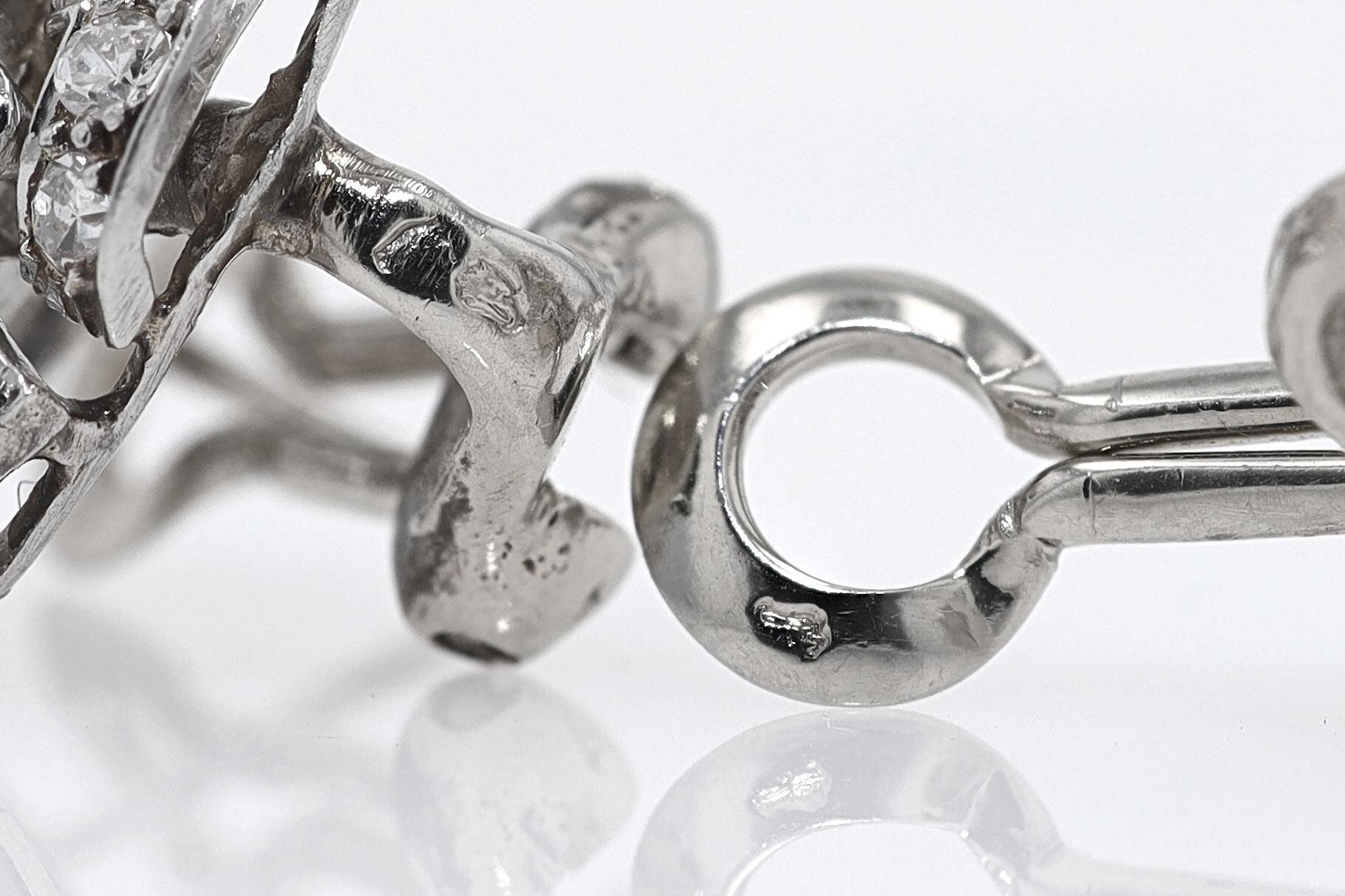 GIA Certified French Art Deco 3.5 Carat Diamond Earrings 1