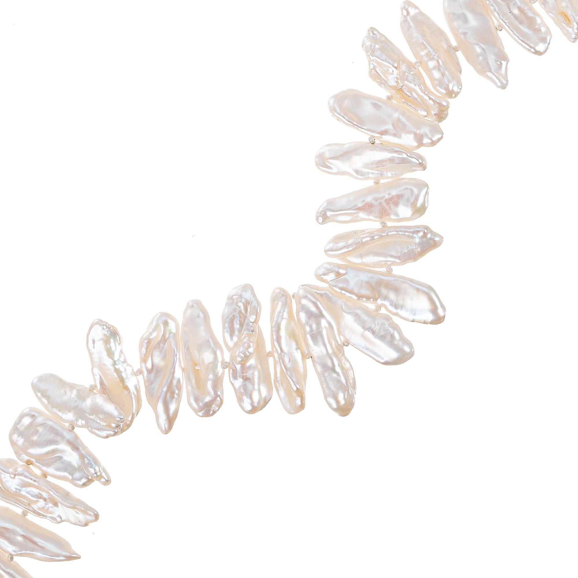 GIA Certified Freshwater Baroque Pearl Necklace  In Excellent Condition For Sale In Stamford, CT
