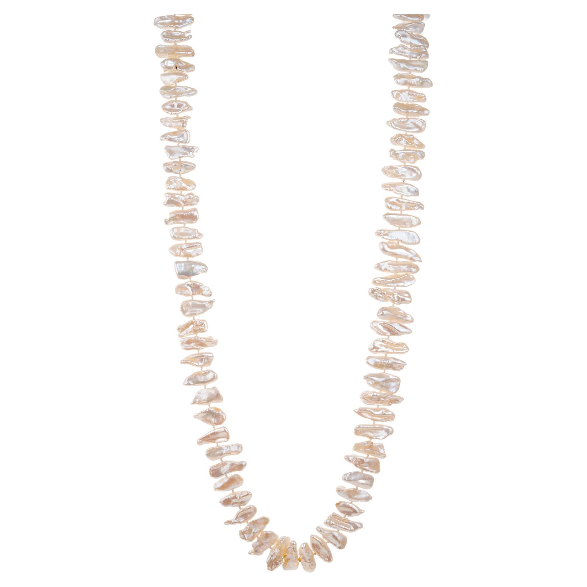 GIA Certified Freshwater Baroque Pearl Necklace  For Sale