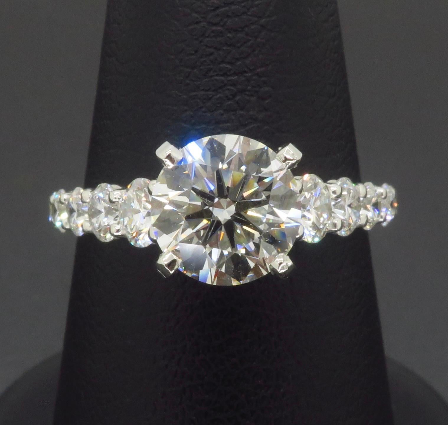 GIA Certified Gabriel & Co. Diamond Ring Crafted in Platinum 7