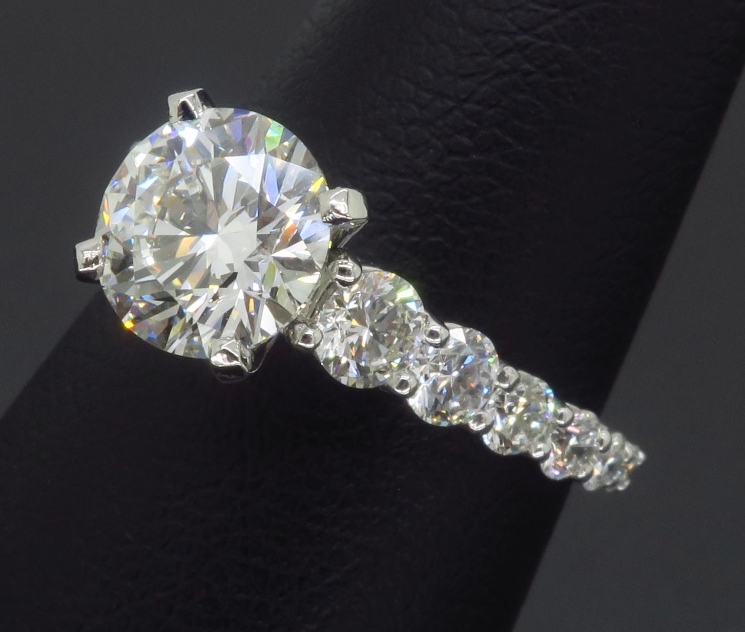 GIA Certified Gabriel & Co. Diamond Ring Crafted in Platinum 8
