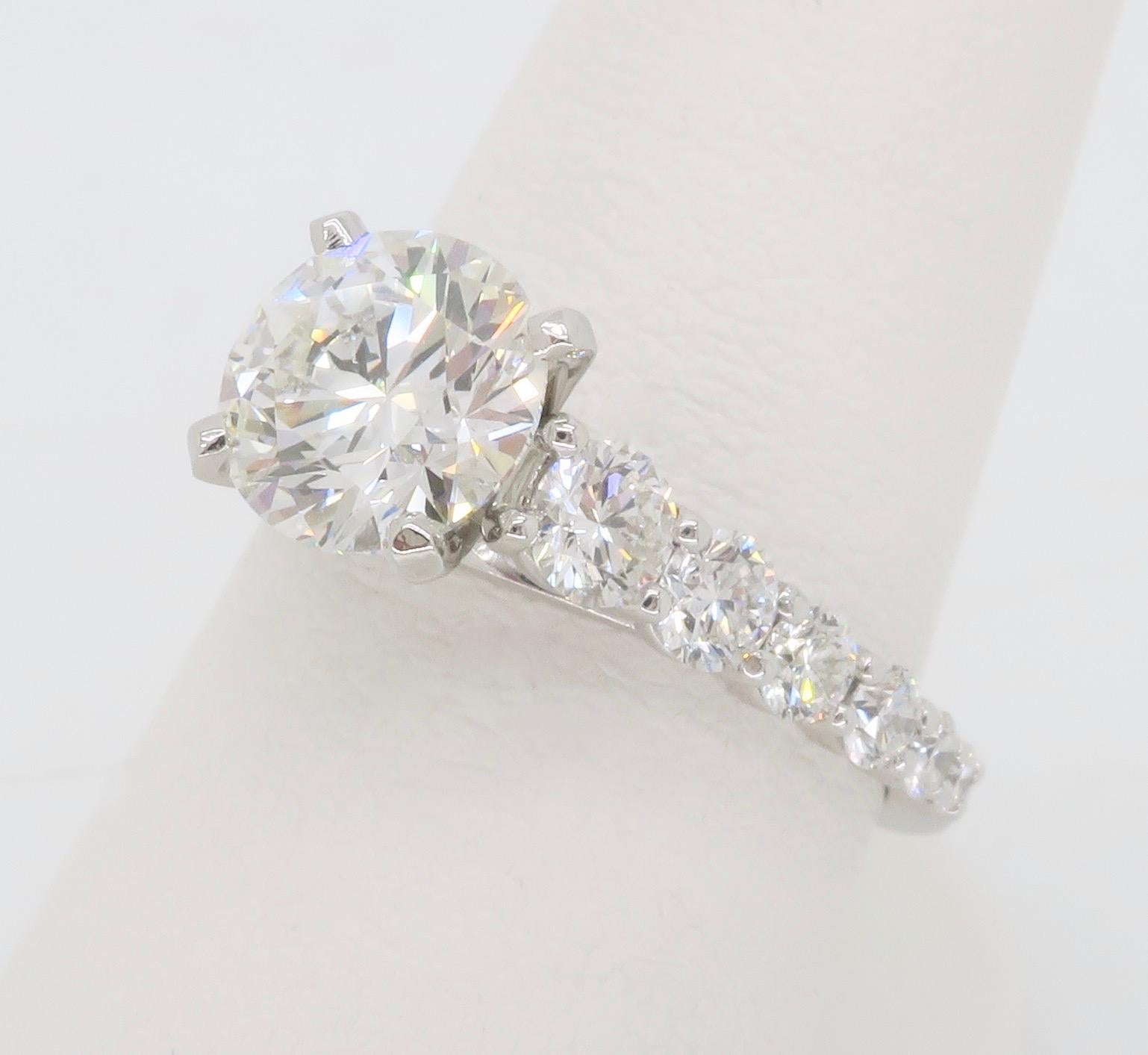 GIA Certified Gabriel & Co. Diamond Ring Crafted in Platinum In New Condition In Webster, NY