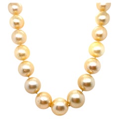 GIA Certified Golden South Sea Pearl Necklace