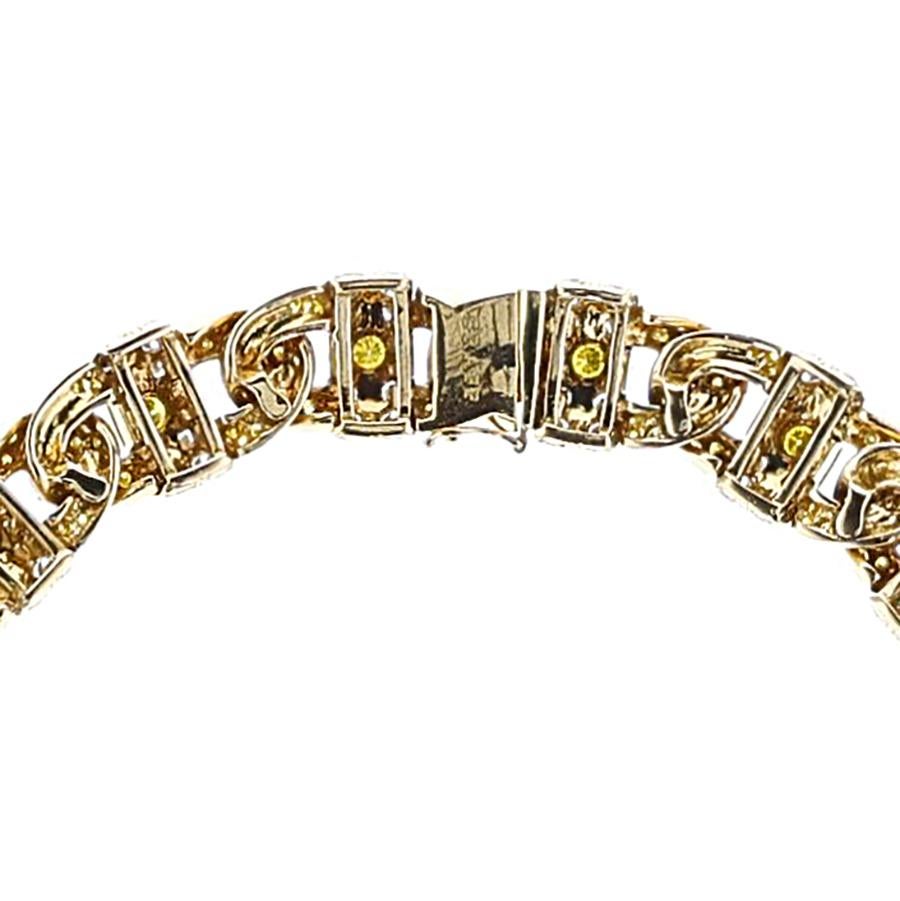 Women's or Men's GIA Certified GRAFF Natural Yellow and White Diamond Necklace For Sale