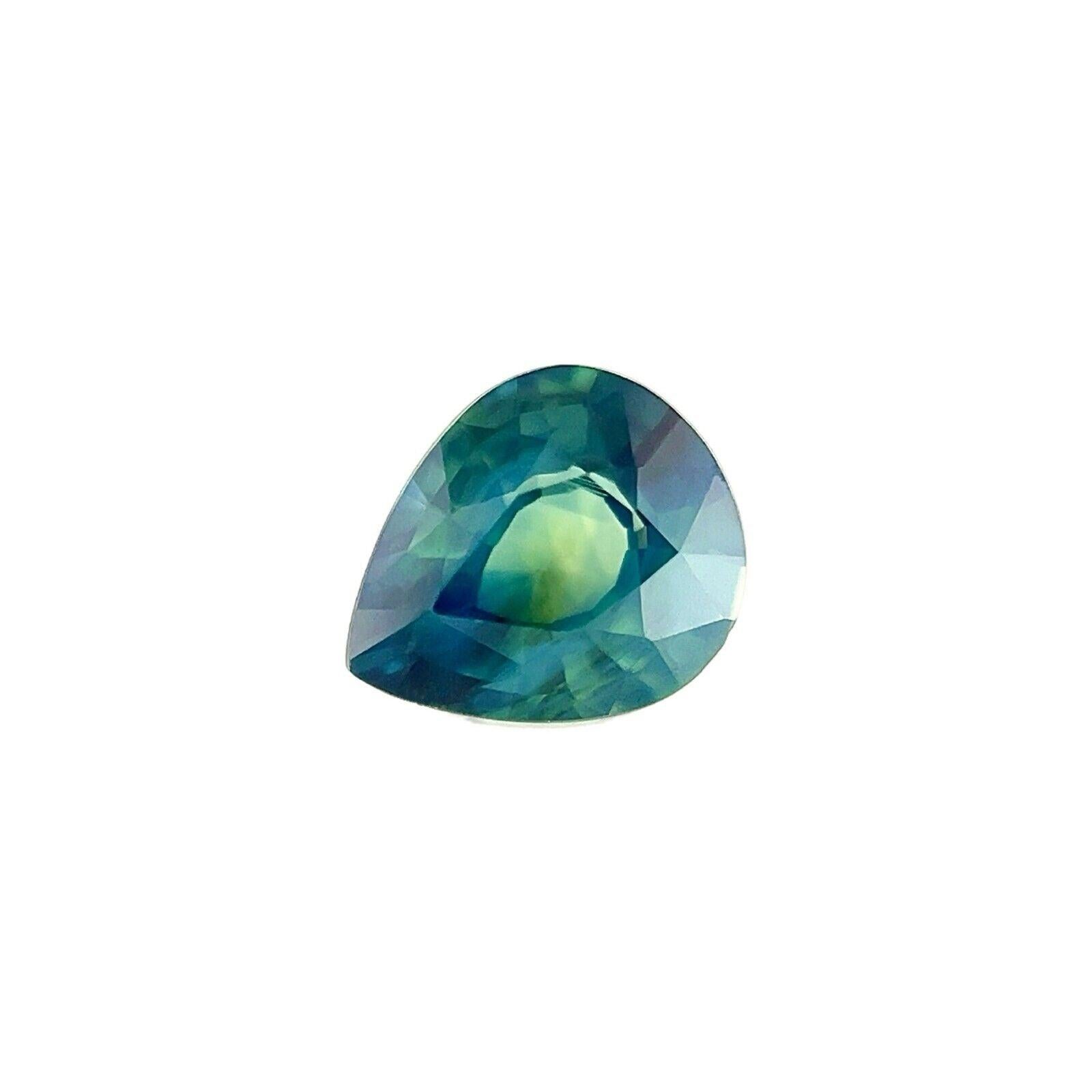 GIA CERTIFIED Green Blue Teal UNTREATED Sapphire 1.02ct 6.8x5.7mm Pear Teardrop

Natural Untreated Green Blue 'Teal' Sapphire Gemstone.
1.02 Carat unheated sapphire with a beautiful and unique vivid green blue 'teal' colour.
Fully certified by GIA