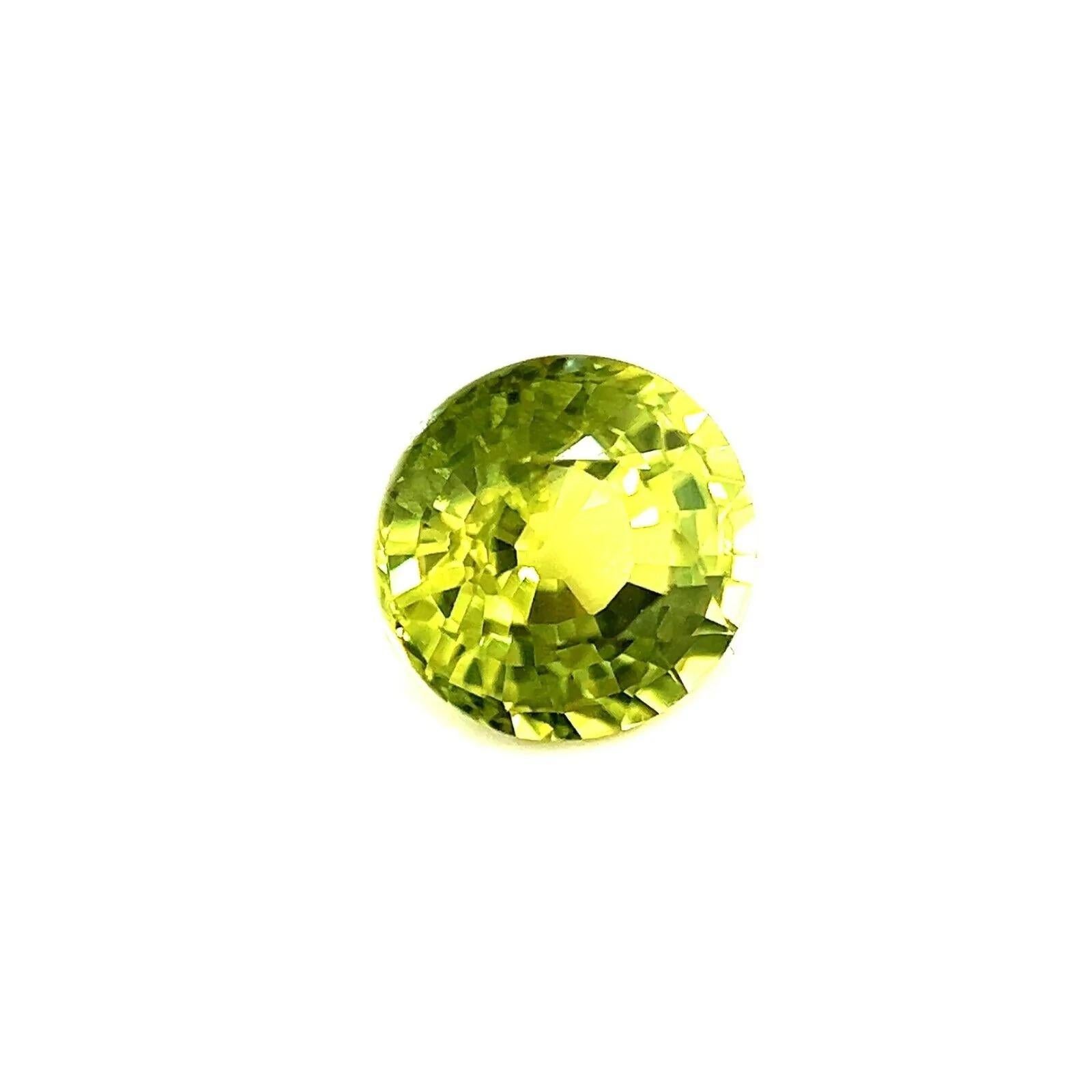 GIA Certified Green Yellow Sapphire 1.20ct Untreated Round Cut Unheated Rare

Rare Untreated VIVID Green Yellow Untreated Sapphire Gemstone. 
1.20 Carat unheated sapphire. Fully certified by GIA confirming stone as natural and untreated. Also has