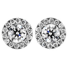 GIA Certified Halo Stud Earrings