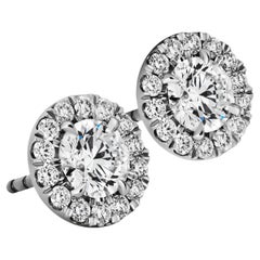 GIA Certified Halo Stud Earrings