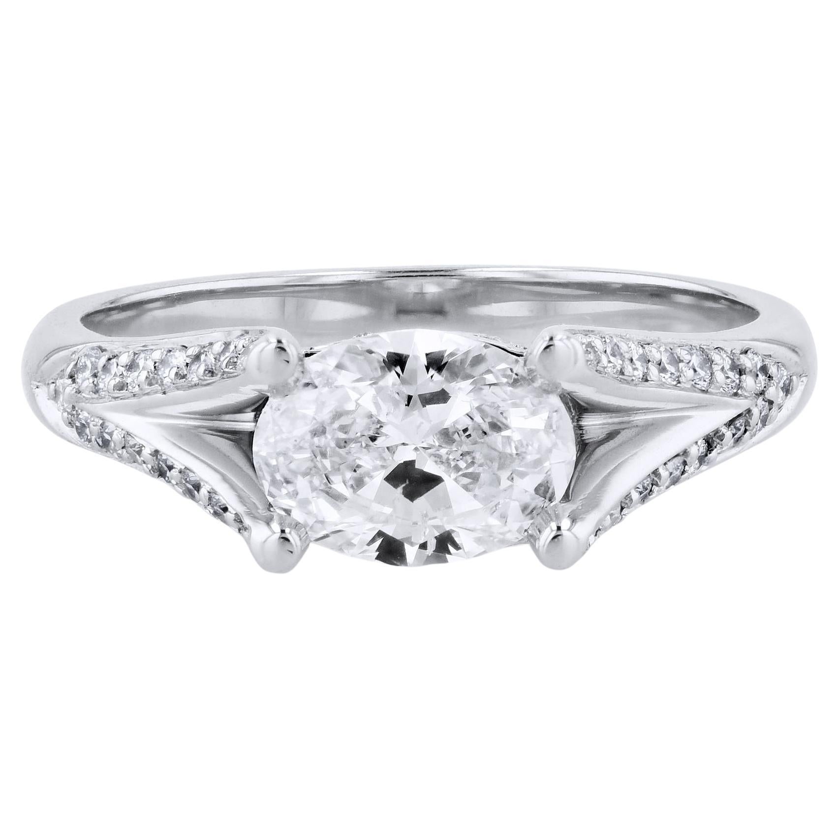 GIA Certified Handmade Oval Diamond Platinum Pave Engagement Ring