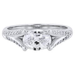 GIA Certified Handmade Oval Diamond Platinum Pave Engagement Ring (bague de fiançailles en platine avec pavés)