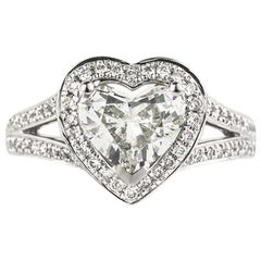 GIA Certified Heart Cut Diamond Engagement Ring 1.29 Carat