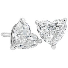 Roman Malakov, GIA Certified Heart Shape Diamond Stud Earrings