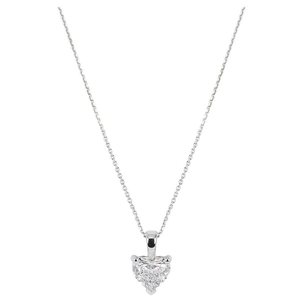 Dover Diamond Heart GIA 2.06 Carats D-SI1 Platinum Choker Pendant ...
