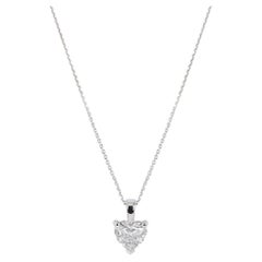 GIA Certified Heart Shaped Diamond Pendant Necklace 2.56ct D/SI1