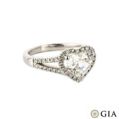 GIA Certified Heart Shaped Diamond Solitaire Engagement Ring 1.25ct G/VVS2