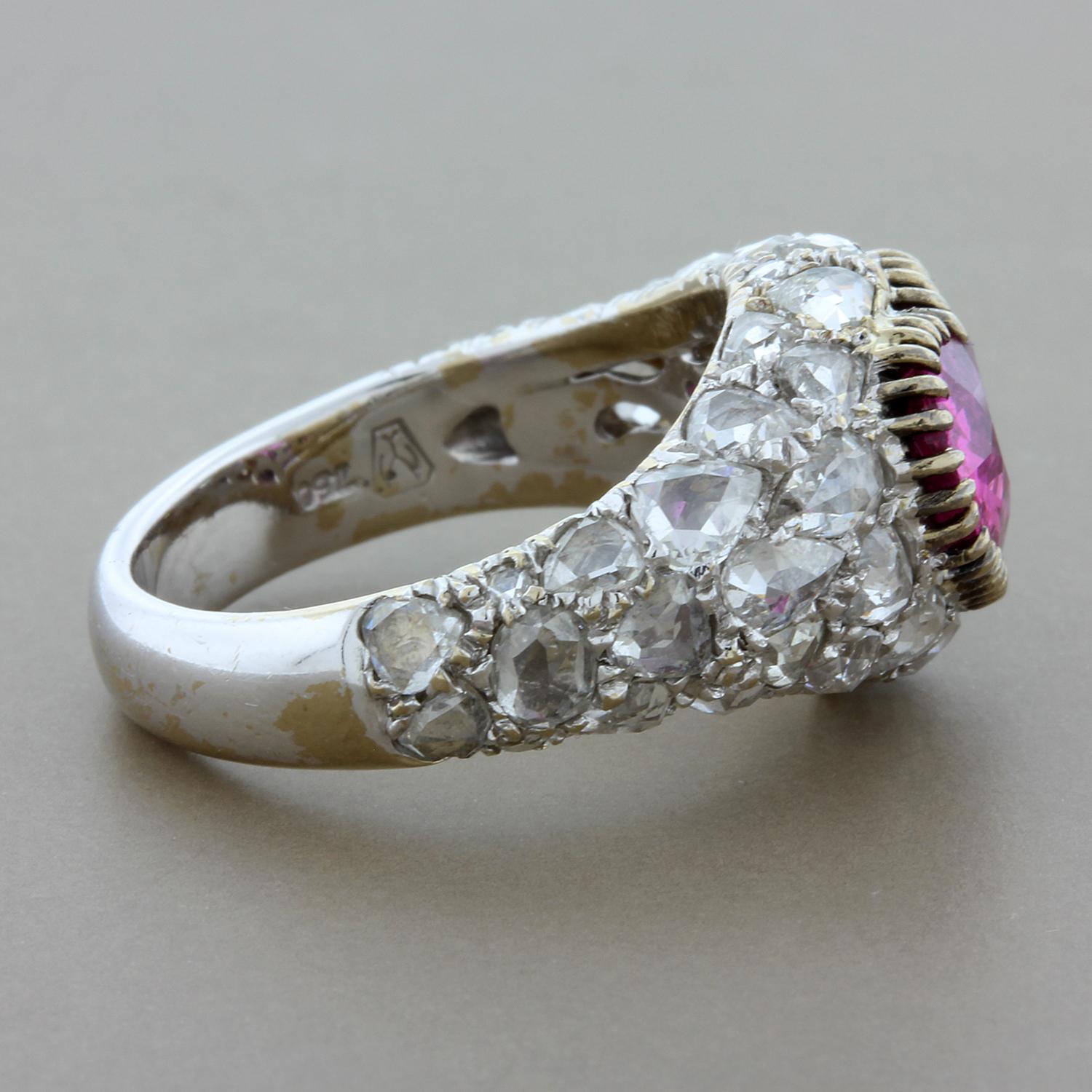 heart shaped pink sapphire ring