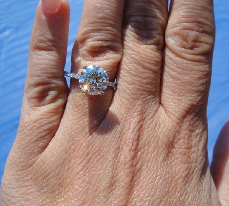 GIA Certified 3 Carat Solitaire Ring For Sale at 1stDibs