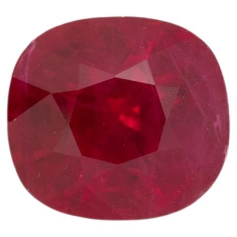 GIA Certified Heated Burma Ruby Cushion Cut - 6.5x6x4.67mm 1.49ct Loose Gemstone For Sale