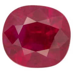 GIA Certified Heated Burma Ruby Cushion Cut Loose Gemstone 1.77cts 6.81x6.27mm