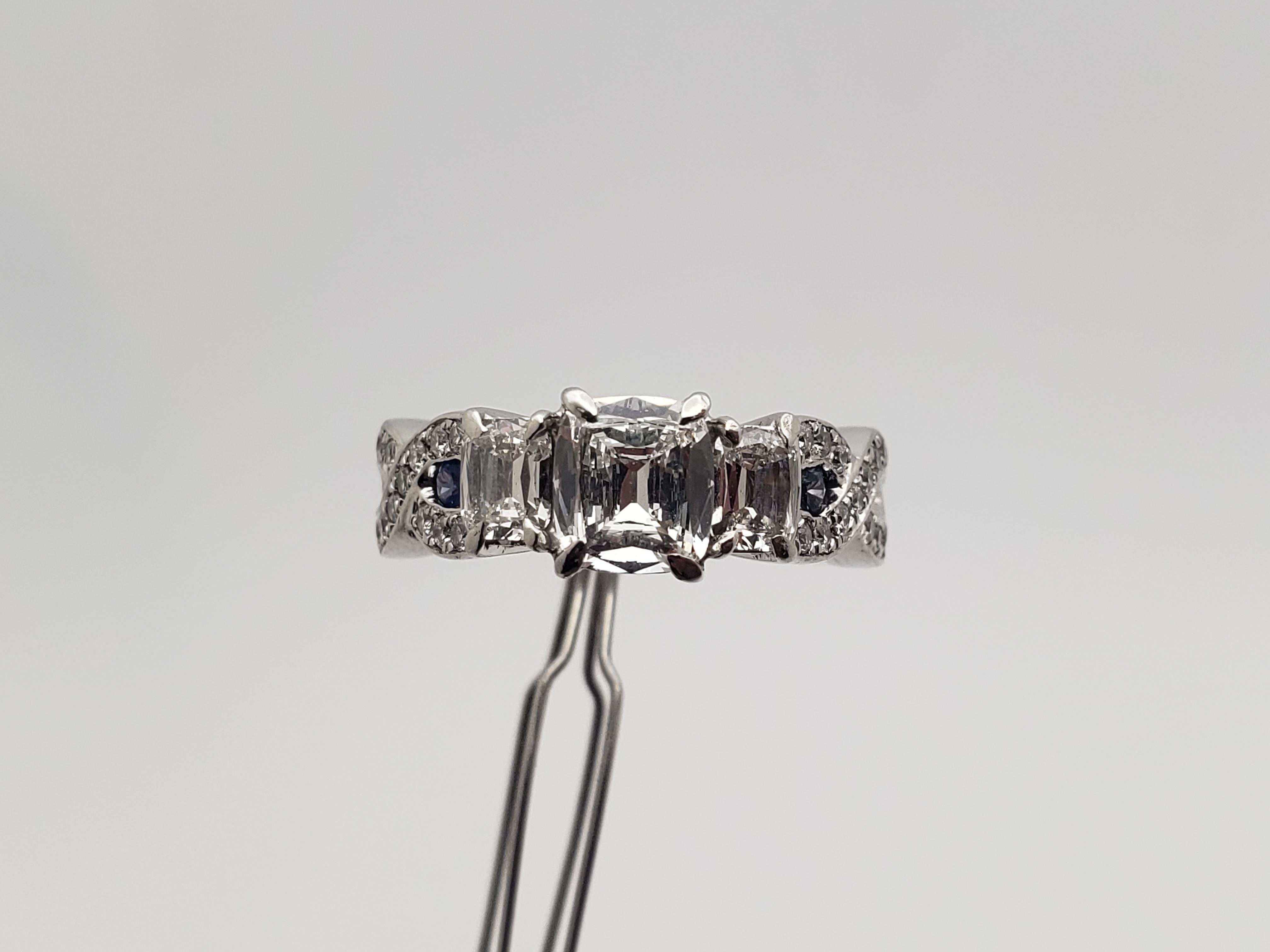 GIA zertifiziert Henri Daussi 2,35 CT lupenreinen Diamant-Saphir-Platin-Ring im Angebot 5