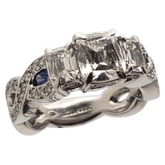 GIA Certified Henri Daussi 2.35 CT Flawless Diamond Sapphire Platinum Ring
