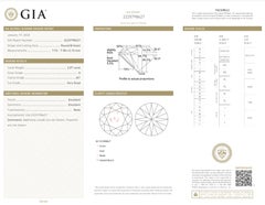 GIA Certified Huge 2.07 Carat Natural Round Brilliant Cut Diamond H SI1