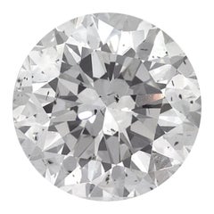 GIA Certified Huge 2.07 Carat Natural Round Brilliant Cut Diamond H SI1