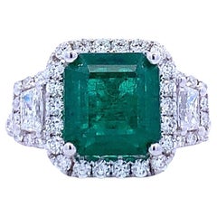 GIA Certified Hybrid Square Emerald Ring 'Ref #17943'