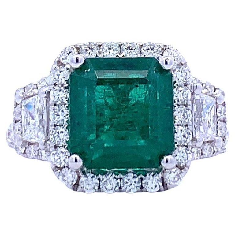 GIA Certified Hybrid Square Emerald Ring 'Ref 17943' For Sale at 1stDibs
