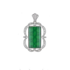 GIA Certified Imperial Jade and Diamond Pendant