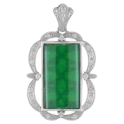 GIA Certified Imperial Jade and Diamond Pendant