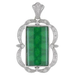 GIA Certified Imperial Jade and Diamond Pendant