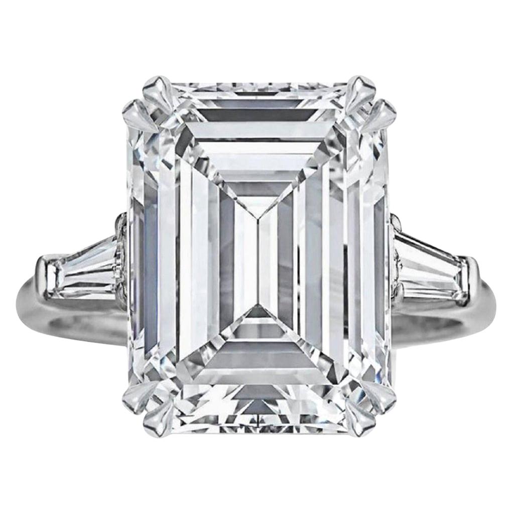 GIA Certified Important 4 Carat Emerald Cut Ring