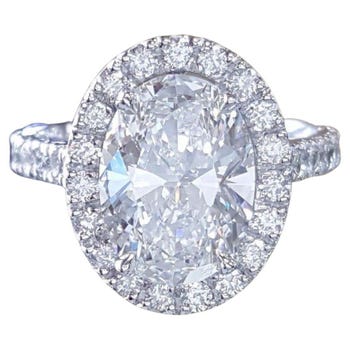 GIA Certified Internally Flawless 2 Carat Oval Diamond Platinum Ring