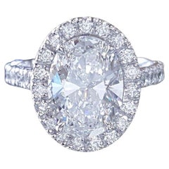 GIA Certified Internally Flawless 2,00 Carat Oval Diamond Ring