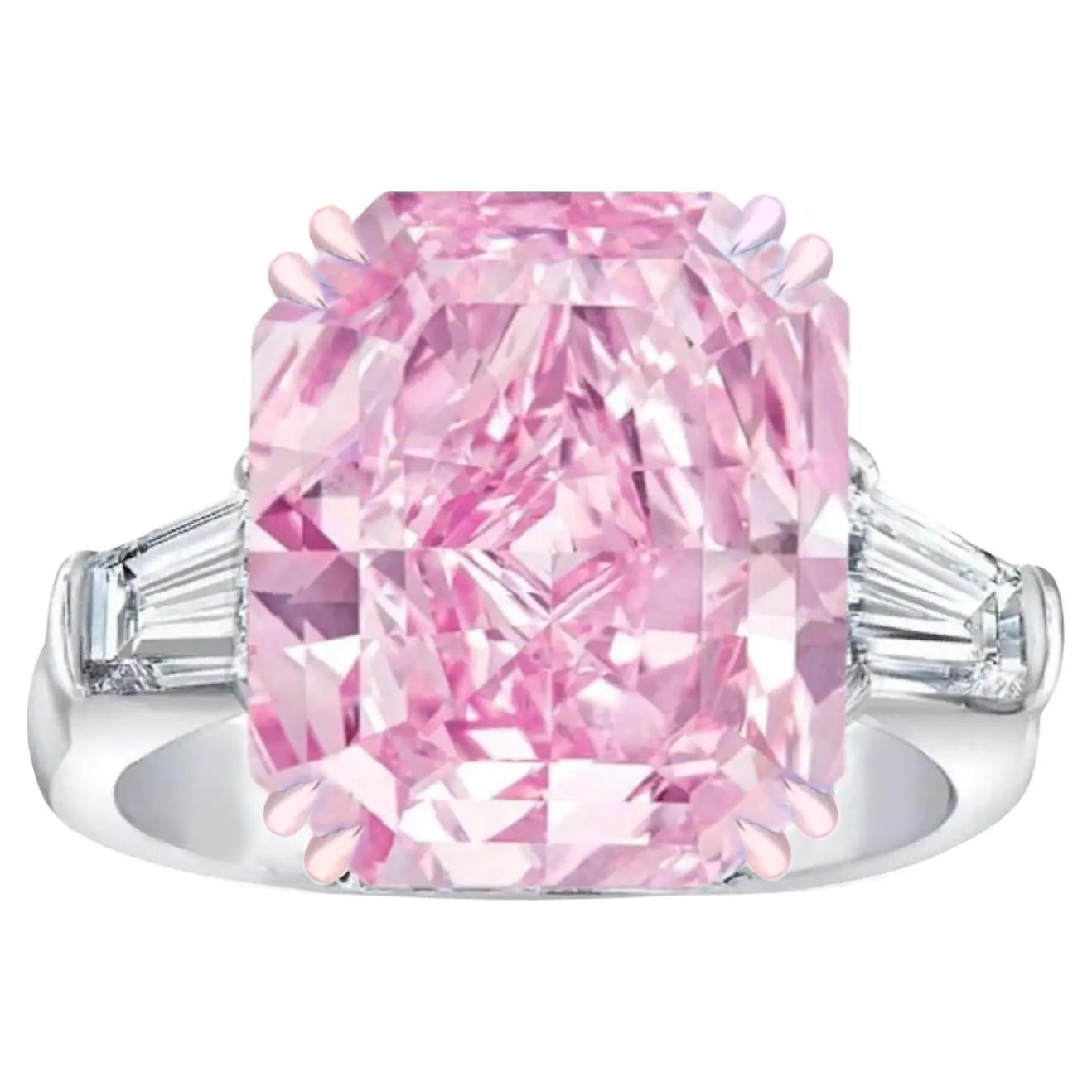 Platinring mit GIA-zertifiziertem VVS1 Fancy lila und rosa Diamant im Strahlenschliff (Radiantschliff)