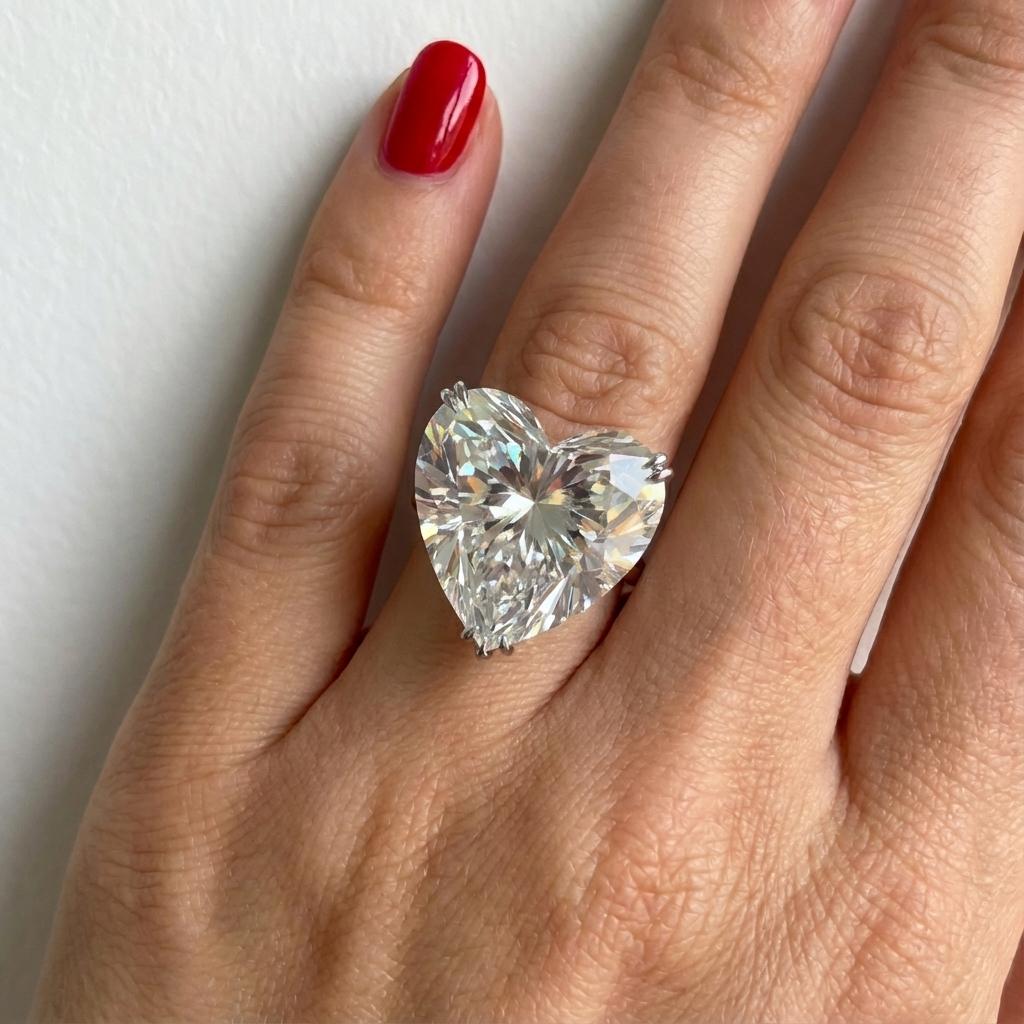 Taille cœur Diamant certifié GIA - 60 carats, couleur D, pureté VVS1 en vente