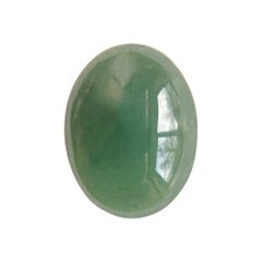 GIA Certified Jadeite Jade ‘A’ Grade 3.38 Carat Deep Green Oval Cabochon Cut Gem
