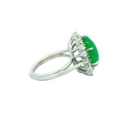 GIA Certified Jadeite Jade Diamond Platinum Cocktail Ring