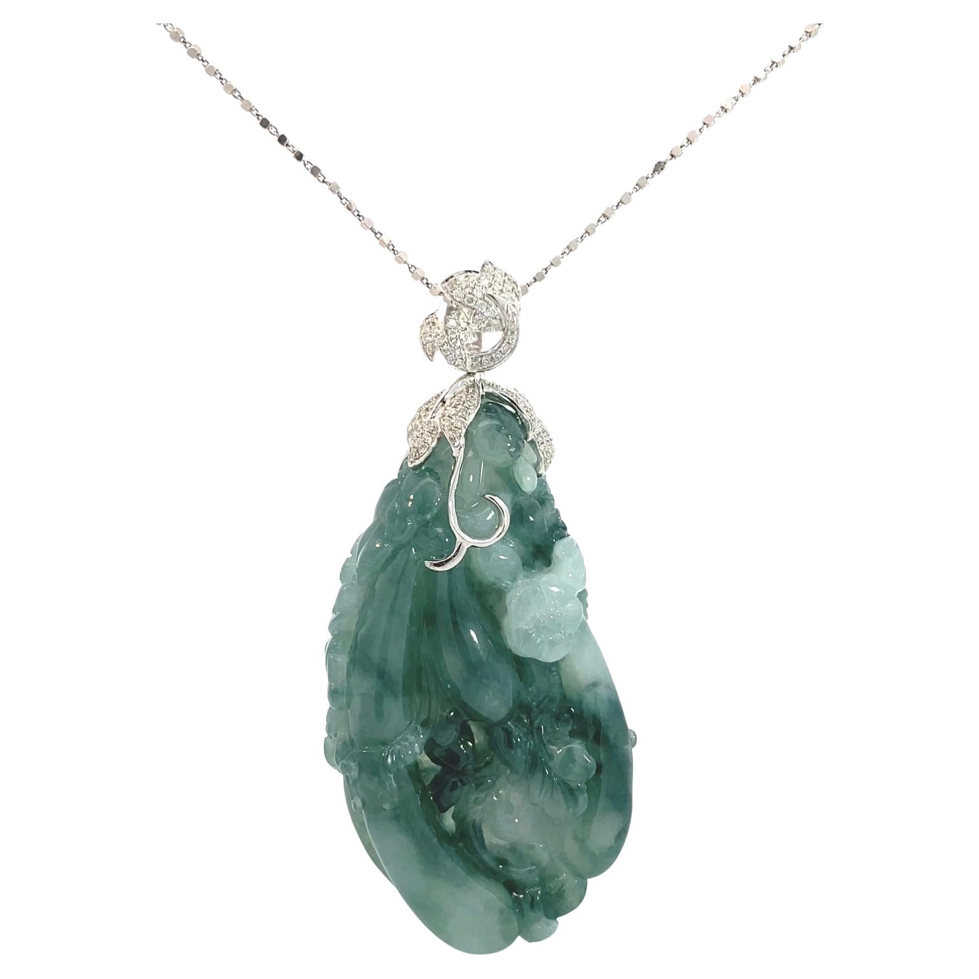 Articolo #9046

Certificato GIA
Ciondolo in giadeite con diamante da 0,66 carati 
Ciondolo con cauzione in oro bianco 18 carati e numerosi brillanti rotondi quasi incolori. 
Forma: Intaglio traforato 
Giada di giada
