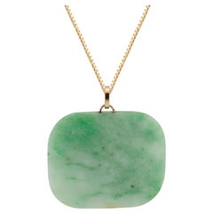 GIA Certified Jadeite Jade Tablet Pendant Necklace