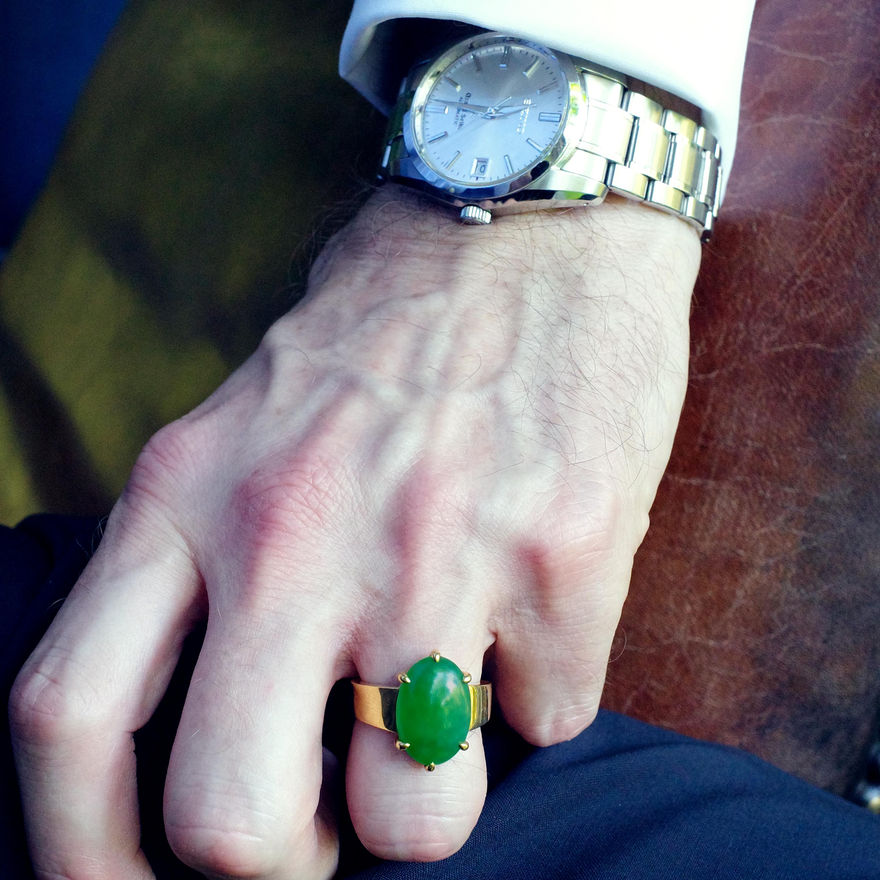 Jade Ring as Featured in the New York Times and Town & Country Magazine 12