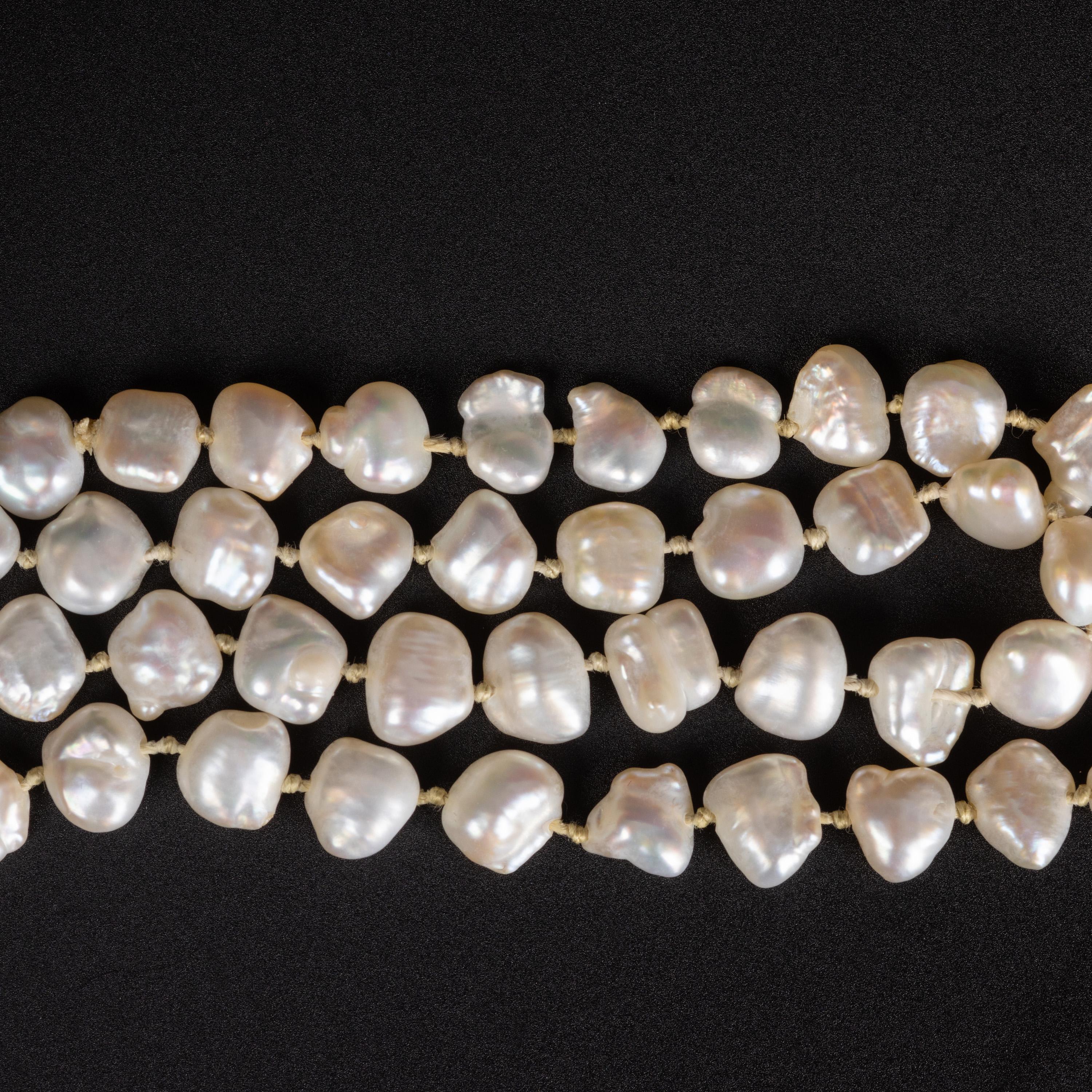 Artisan GIA Certified Keshi Pearl Necklace For Sale