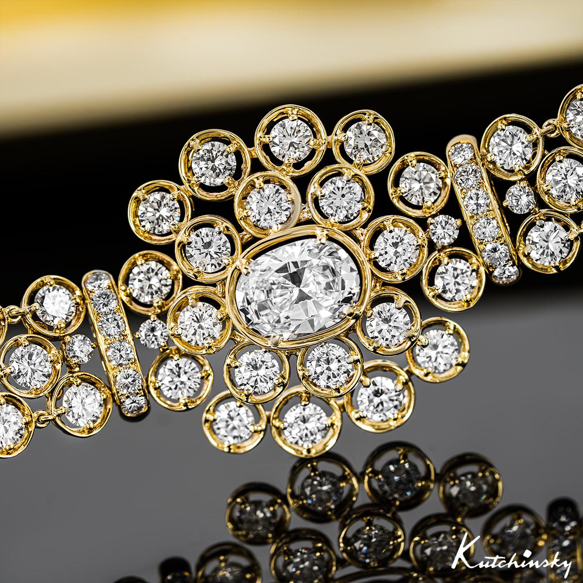 GIA-zertifiziertes Kutchinsky-Diamantarmband aus Gelbgold 2,72 Karat E/SI1 im Angebot 2