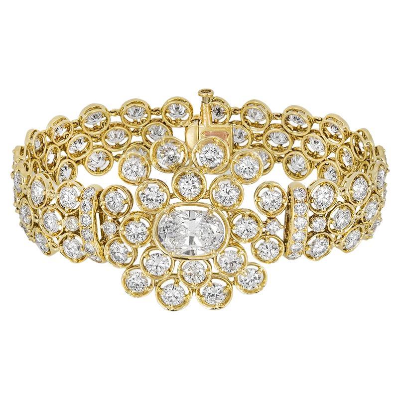 GIA Certified Kutchinsky Yellow Gold Diamond Bracelet 2.72ct E/SI1