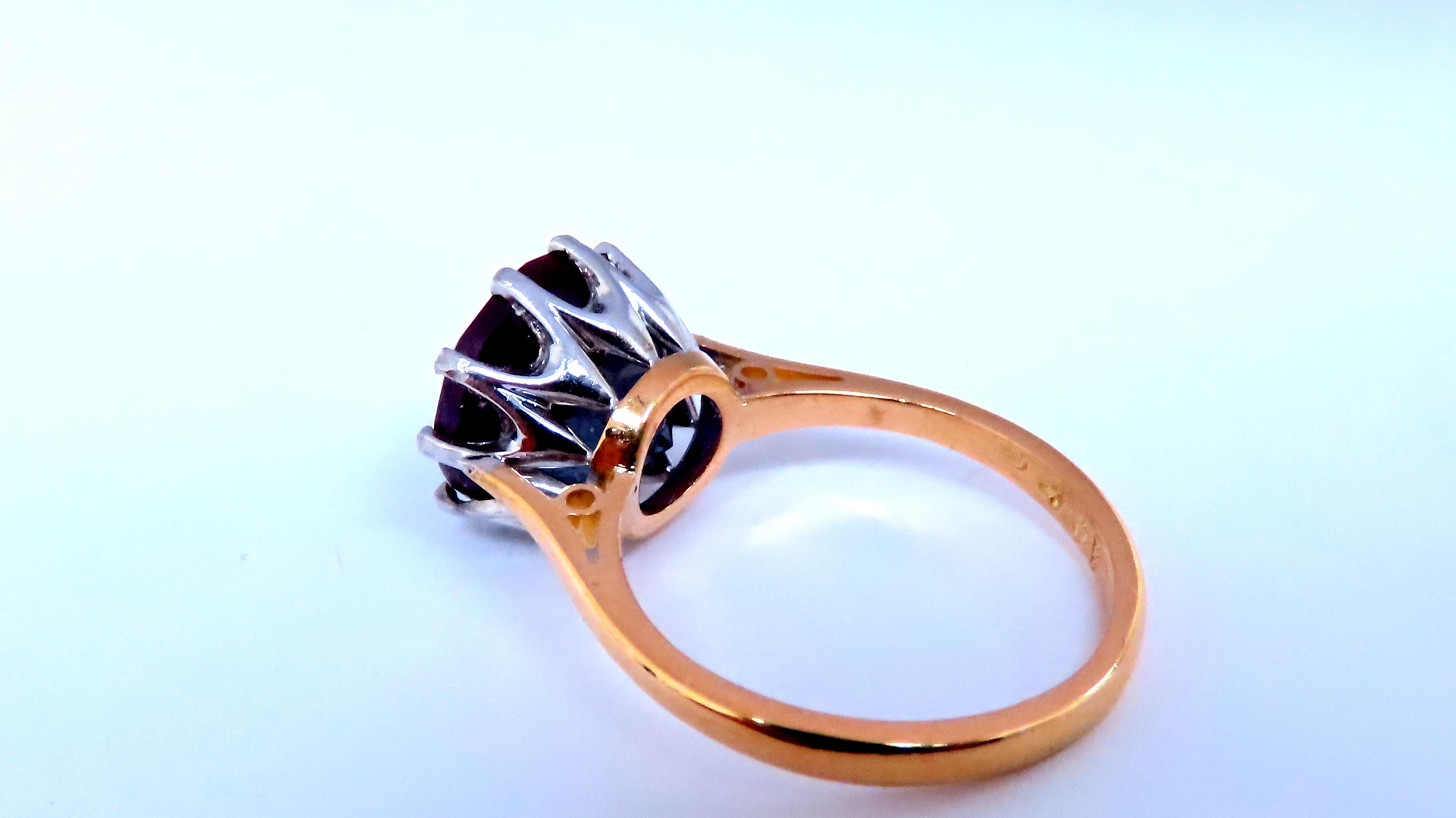 GIA zertifiziert L a-b 6,03ct Alexandrit Ring 18kt Farbwechsel 12647 (Barock)
