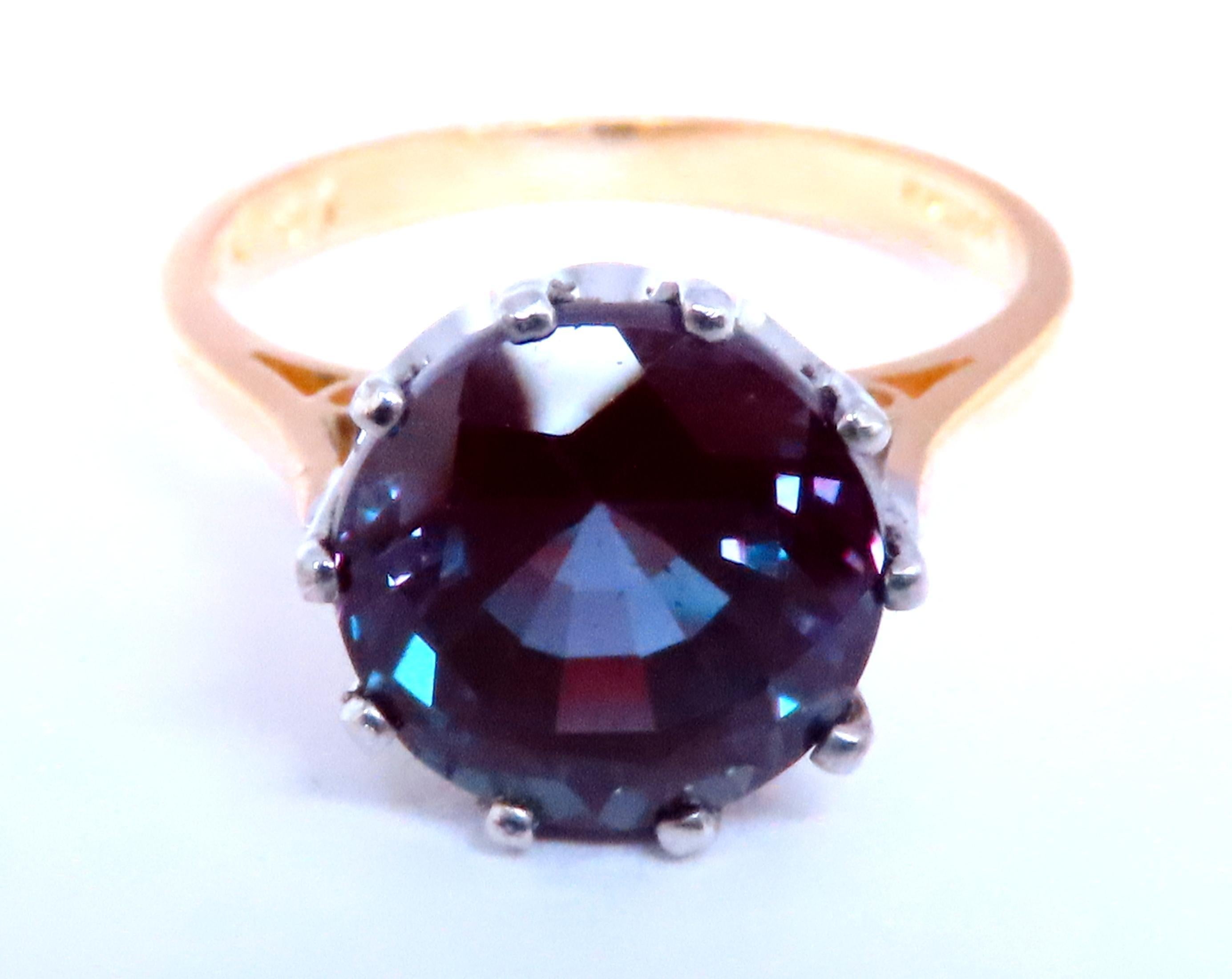 GIA zertifiziert L a-b 6,03ct Alexandrit Ring 18kt Farbwechsel 12647 im Zustand „Hervorragend“ in New York, NY